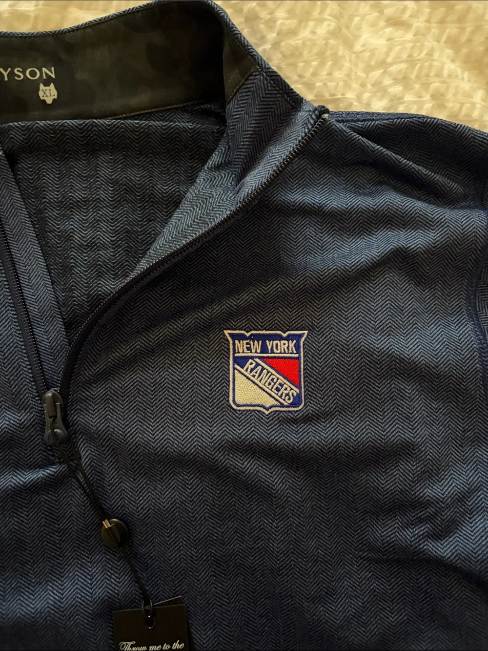 Greyson Navy Blue New York Rangers Pullover Quarter-Zip - Picture 4 of 4